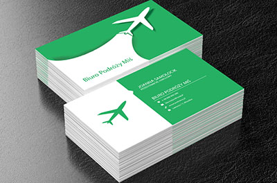 Biały samolot, Turystyka, Biuro podróży - Wizytówki Netprint
