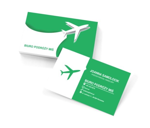 Biały samolot, Turystyka, Biuro podróży - Wizytówki Netprint szablony online