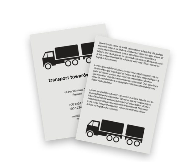 Życie ciężarowe, Transport, Transport Towarów  - Ulotki Netprint szablony online