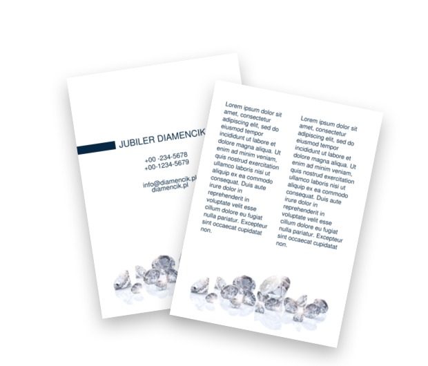 Diamenty skąpane w bieli, Sprzedaż, Jubiler - Ulotki Netprint szablony online