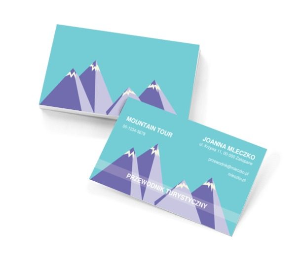 Fioletowe góry, Turystyka, Przewodnik turystyczny - Wizytówki Netprint szablony online