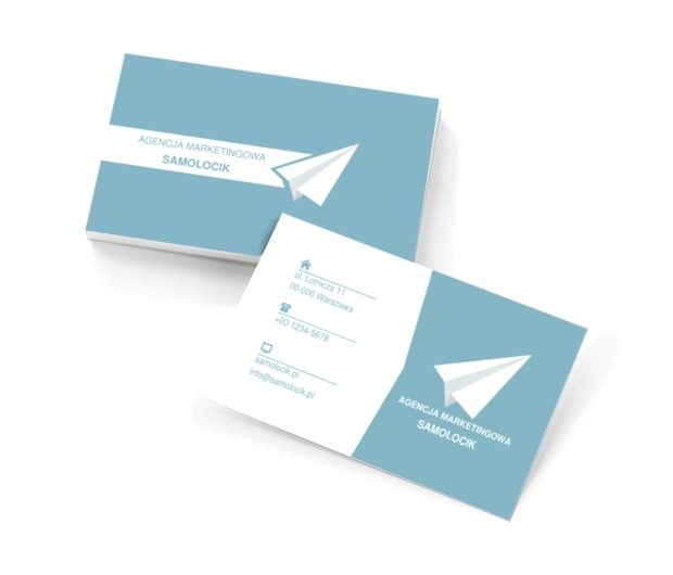 Papierowy samolot, Usługi biurowe, Agencja marketingowa - Wizytówki Netprint szablony online