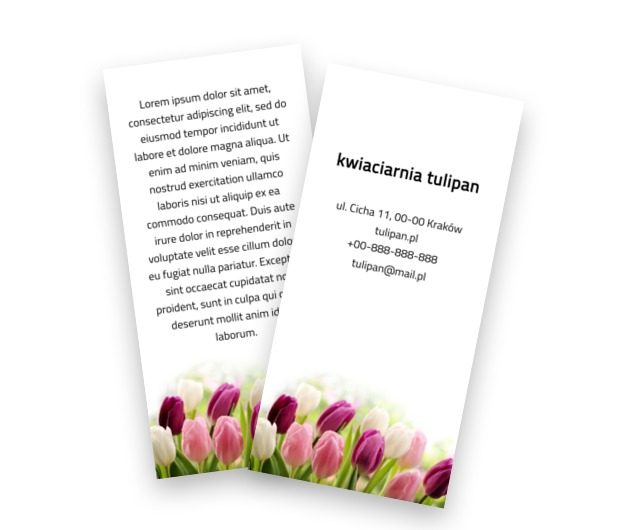 Pola tulipanów dla mnie i ciebie, Środowisko i Przyroda, Kwiaciarnia - Ulotki Netprint szablony online