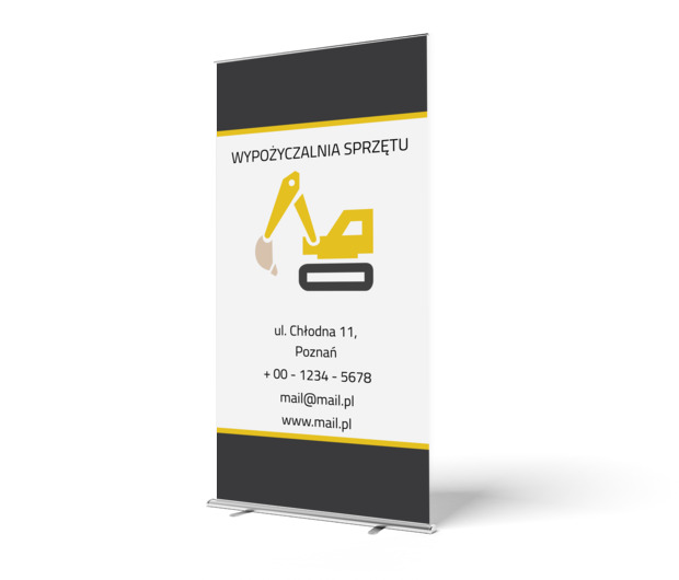 Najważniejsze są konkrety, Budownictwo, Wynajem sprzętu - Roll-up Netprint szablony online