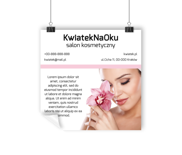 Dwa symbole piękna to dobra ilość, Zdrowie i uroda, Salon kosmetyczny - Plakaty Wielkoformatowe Netprint szablony online