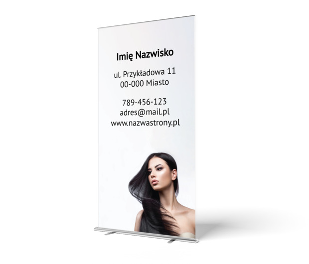 Grafika godna pokazania na targach, Zdrowie i uroda, Salon fryzjerski - Roll-up Netprint szablony online