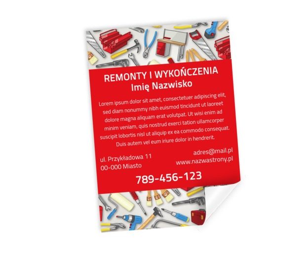 Plakat dla firmy remontowej, Budownictwo, Remont i Wykończenia - Plakaty Netprint szablony online