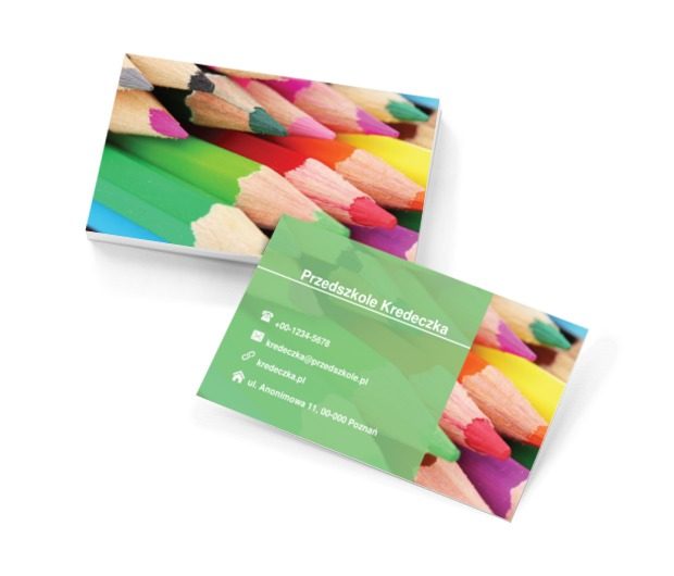 Kolorowe kredki, Edukacja, Przedszkole - Wizytówki Netprint szablony online