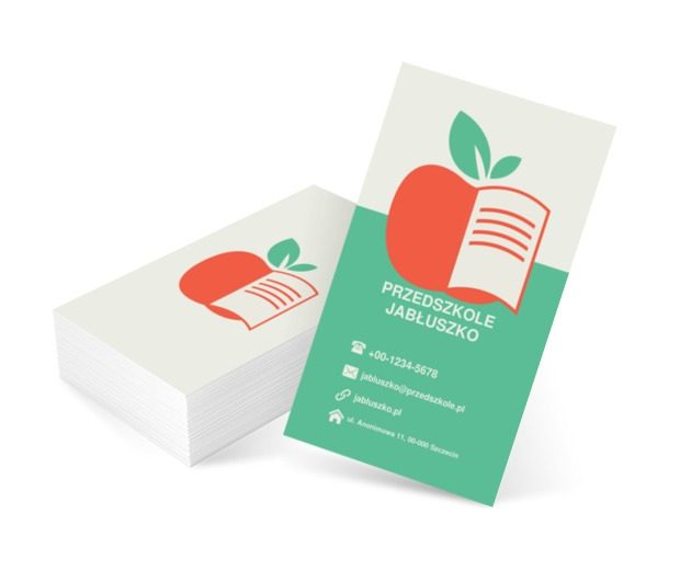 Czerwone jabłko, Edukacja, Przedszkole - Wizytówki Netprint szablony online