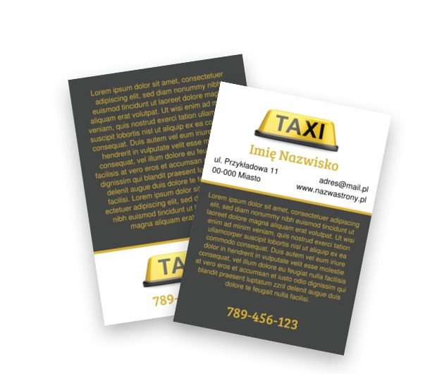 Prosta symbolika i spora dawka treści, Transport, Taxi - Ulotki Netprint szablony online