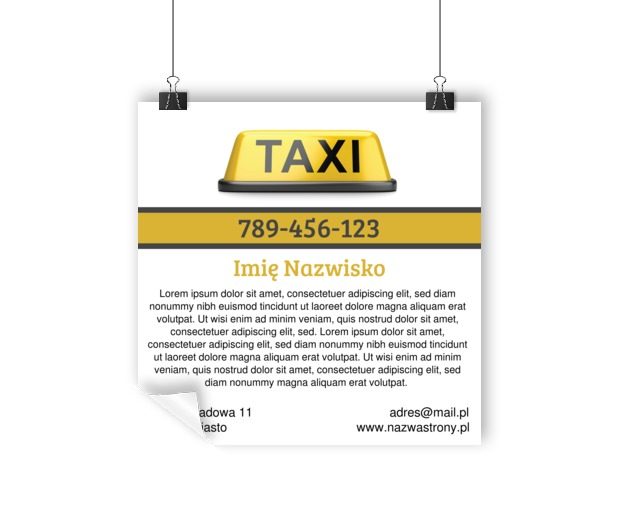 Gdzie rozwiesisz te plakaty?, Transport, Taxi - Plakaty Wielkoformatowe Netprint szablony online