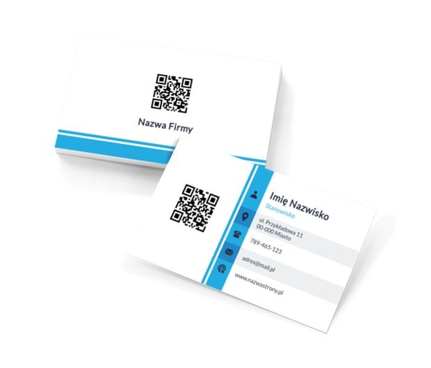 Ożywiająca moc błękitu, Motywy, Kod QR - Wizytówki Netprint szablony online
