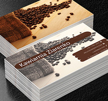 Worek z aromatyczną kawą, Gastronomia, Kawiarnia - Wizytówki Netprint