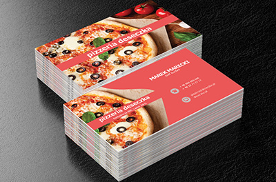 Smakowita pizza, Gastronomia, Pizzeria - Wizytówki Netprint