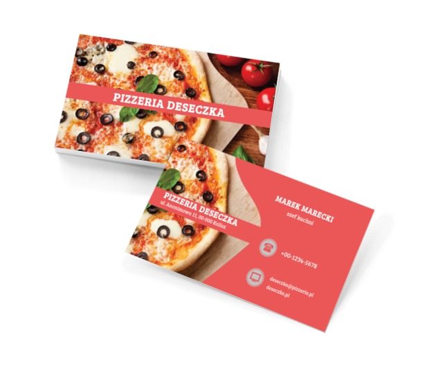 Smakowita pizza, Gastronomia, Pizzeria - Wizytówki Netprint szablony online