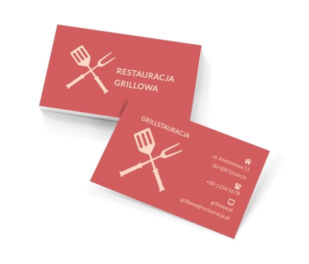 Grillowe akcesoria, Gastronomia, Restauracja - Wizytówki Netprint szablony online