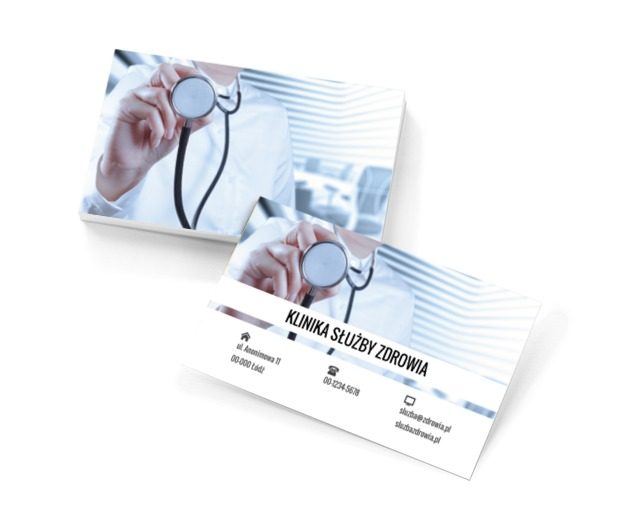 Lekarz ze stetoskopem, Medycyna, Służba zdrowia - Wizytówki Netprint szablony online