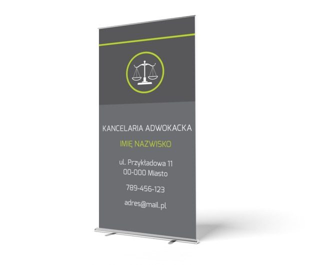 Element profesjonalnego wizerunku, Prawo, Kancelaria adwokacka - Roll-up Netprint szablony online