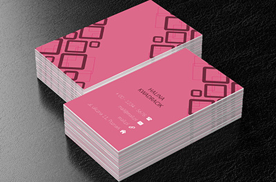 Różowe kwadraty, Motywy, Abstrakcja - Wizytówki Netprint