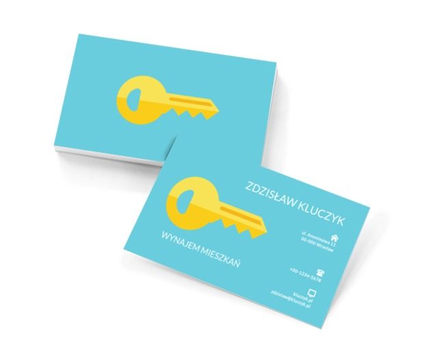 Żółty klucz, Motywy, Przedmioty - Wizytówki Netprint szablony online