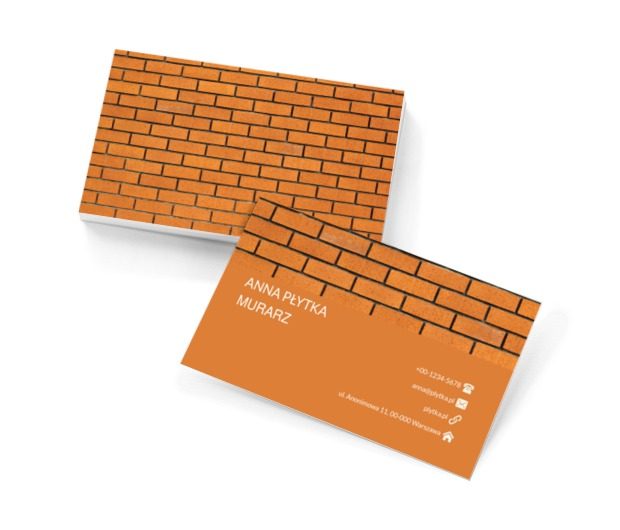 Pomarańczowe cegły, Motywy, Tła i tekstury - Wizytówki Netprint szablony online