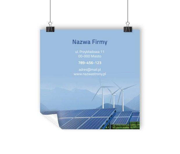 Przekaz czysty i oczywisty, Środowisko i Przyroda, Odnawialne źródła energii - Plakaty Wielkoformatowe Netprint szablony online