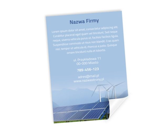 Skup uwagę odbiorcy, Środowisko i Przyroda, Odnawialne źródła energii - Plakaty Netprint szablony online