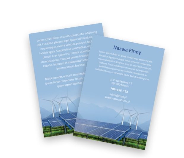 Informacje zawieszone w powietrzu, Środowisko i Przyroda, Odnawialne źródła energii - Ulotki Netprint szablony online