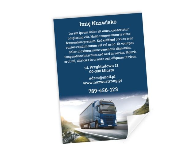 Ciężarówka w roli głównej, Transport, Transport towarów - Plakaty Netprint szablony online
