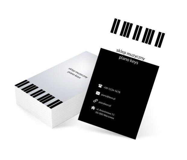 Klawisze od pianina, Rozrywka, Sklep muzyczny - Wizytówki Netprint szablony online