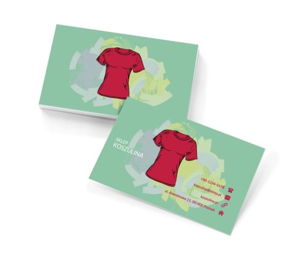 Czerwony t-shirt, Sprzedaż, Odzież - Wizytówki Netprint szablony online