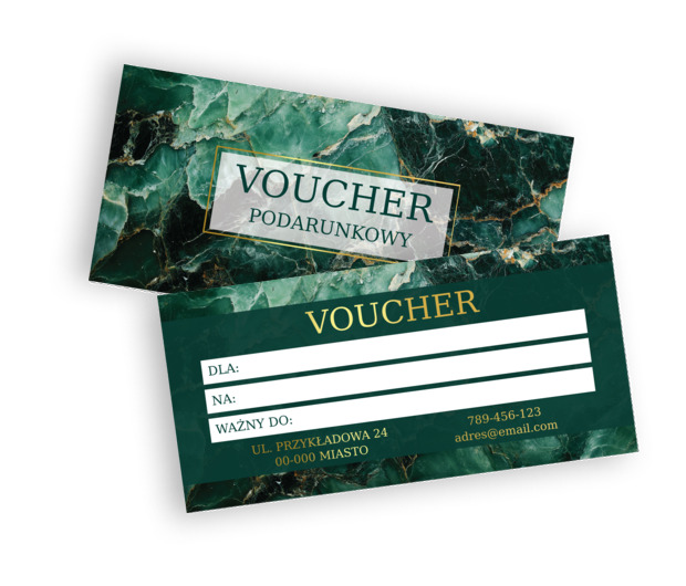 Szlachetna zieleń z nutą luksusu, Motywy, Glamour - Vouchery Netprint szablony online