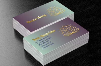 Elegancja lotosu w delikatnym blasku, Zdrowie i uroda, Salon kosmetyczny - Wizytówki Netprint