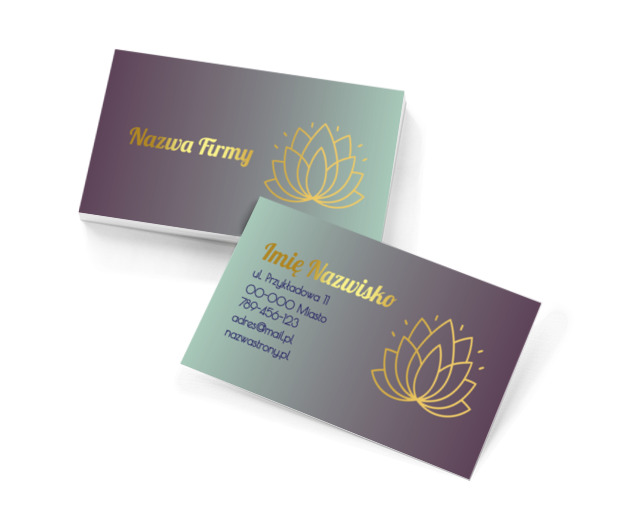 Elegancja lotosu w delikatnym blasku, Zdrowie i uroda, Salon kosmetyczny - Wizytówki Netprint szablony online