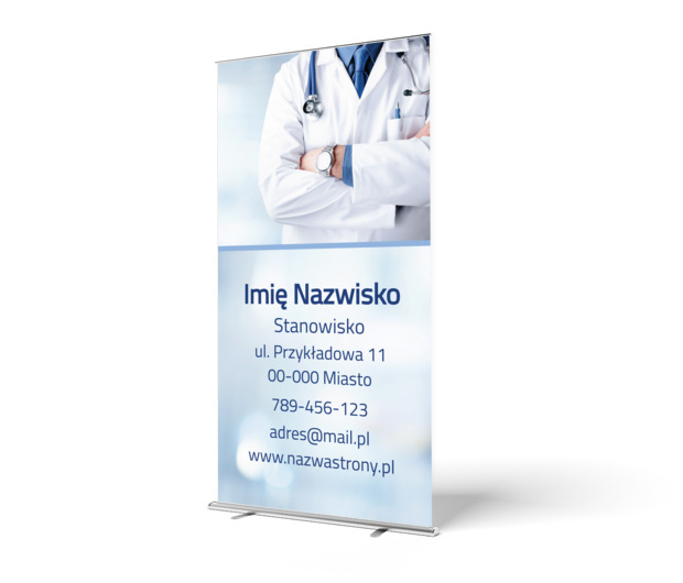 Nowoczesna prezentacja dla gabinetów, Medycyna, Lekarz - Roll-up Netprint szablony online