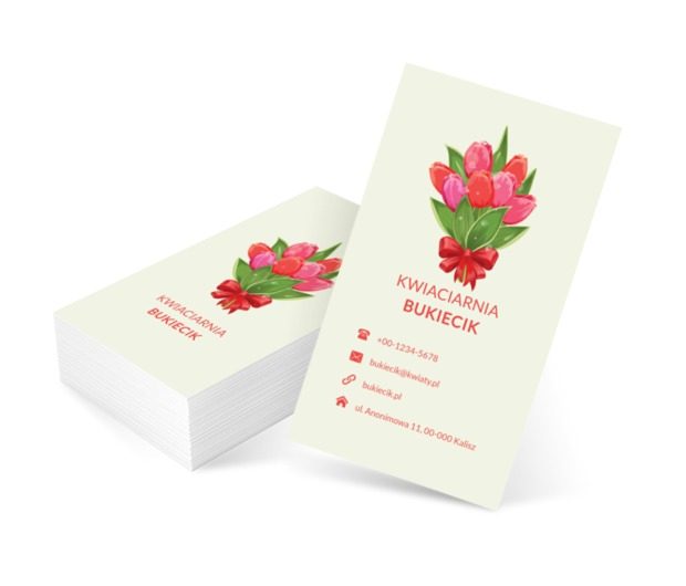 Kolorowy bukiet kwiatów, Środowisko i Przyroda, Kwiaciarnia - Wizytówki Netprint szablony online