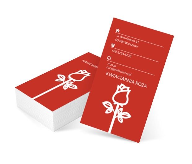 Kremowa róża, Środowisko i Przyroda, Kwiaciarnia - Wizytówki Netprint szablony online