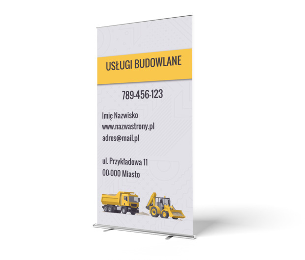 Nowoczesna prezentacja budowlanego zaplecza, Budownictwo, Wynajem sprzętu - Roll-up Netprint szablony online