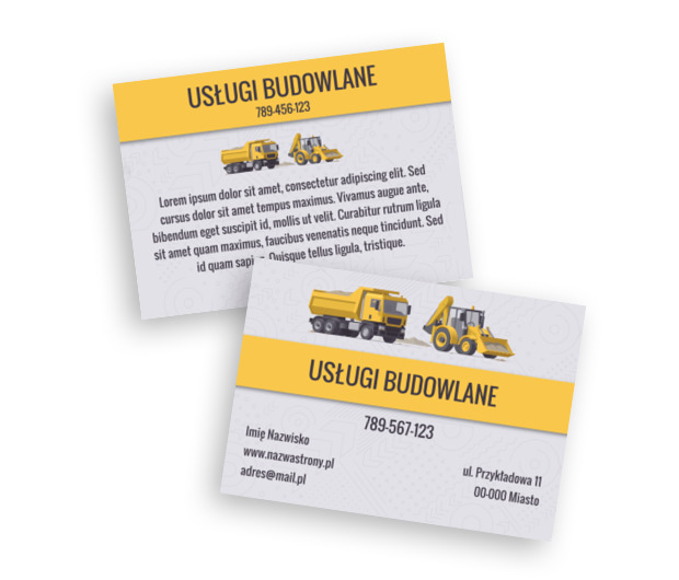 Budowlana siła w nowoczesnej oprawie, Budownictwo, Wynajem sprzętu - Ulotki Netprint szablony online