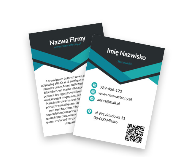Turkusowa geometria nowoczesnego biznesu, Motywy, Kod QR - Ulotki Netprint szablony online