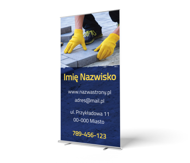 Brukarska precyzja od podłoża po wykończenie, Budownictwo, Usługi kamieniarskie - Roll-up Netprint szablony online