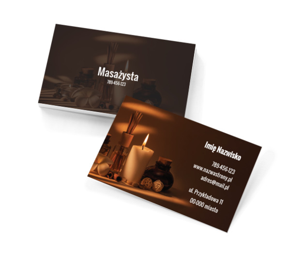 Relaks i harmonia w blasku świec, Medycyna, Masażysta - Wizytówki Netprint szablony online