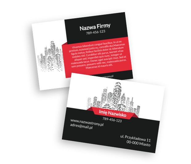Nieruchomości na tle miejskiej panoramy, Nieruchomość, Biuro nieruchomości  - Ulotki Netprint szablony online