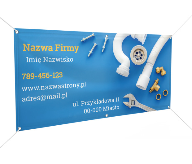 Hydrauliczny niezbędnik widoczny z daleka, Usługi domowe, Hydraulik - Banery Netprint szablony online