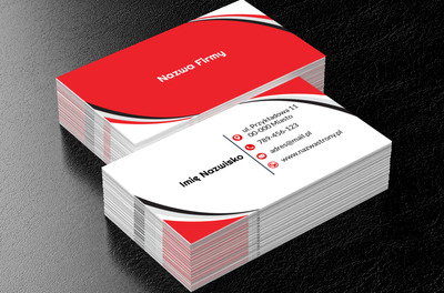 Dynamiczne linie w czerwonej oprawie, Motywy, Uniwersalne - Wizytówki Netprint