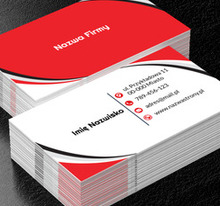 Dynamiczne linie w czerwonej oprawie, Motywy, Uniwersalne - Wizytówki Netprint