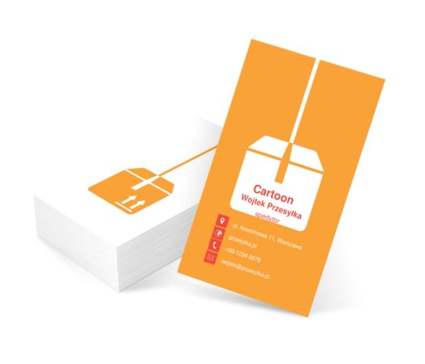 Pomarańczowa paczka, Transport, Przesyłki - Wizytówki Netprint szablony online