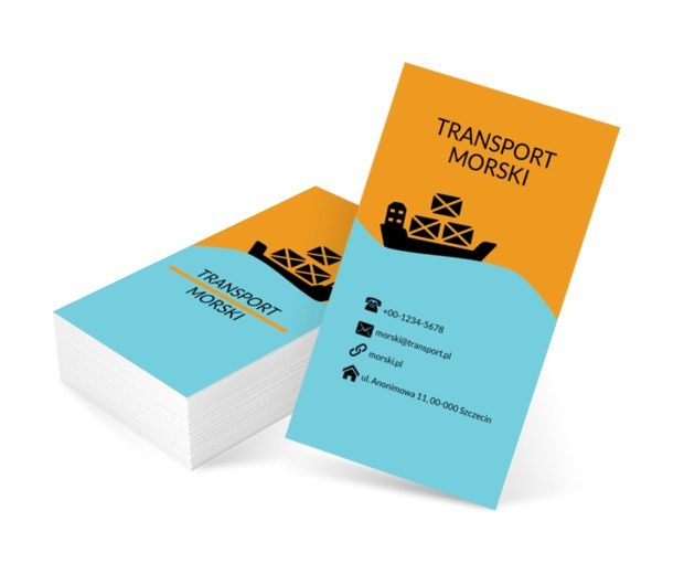 Rysunkowy kontenerowiec, Transport, Transport Towarów - Wizytówki Netprint szablony online