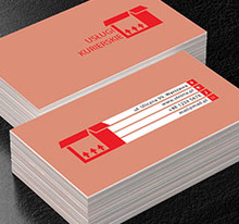 Czerwony otwarty karton, Transport, Usługi kurierskie - Wizytówki Netprint
