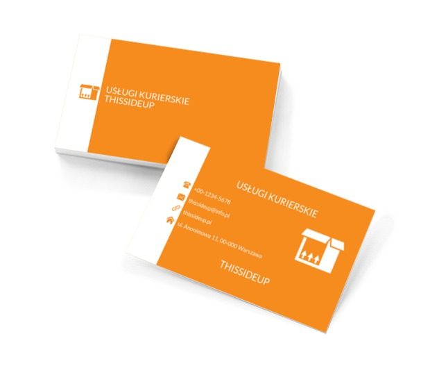Pomarańczowe pudełko, Transport, Usługi kurierskie - Wizytówki Netprint szablony online